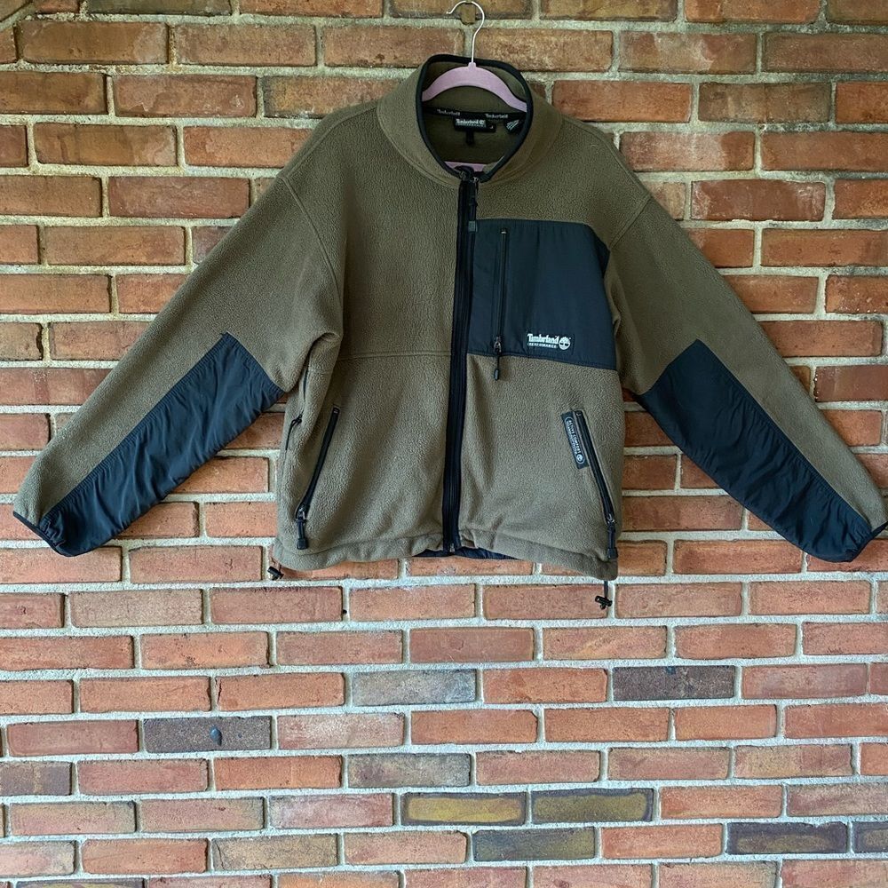 Timberland Performance Active Comfort Fleece Front Zipper Jacket Olive Large